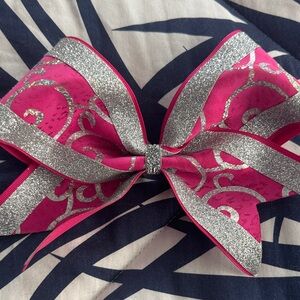Competition Pink and Silver Glitter Bow